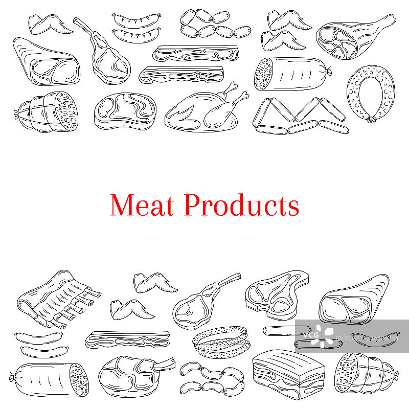 多种肉类卡片模板图片素材