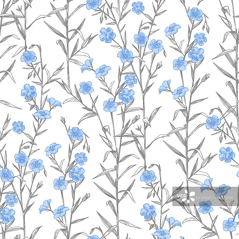 手绘亚麻无缝图案图片素材