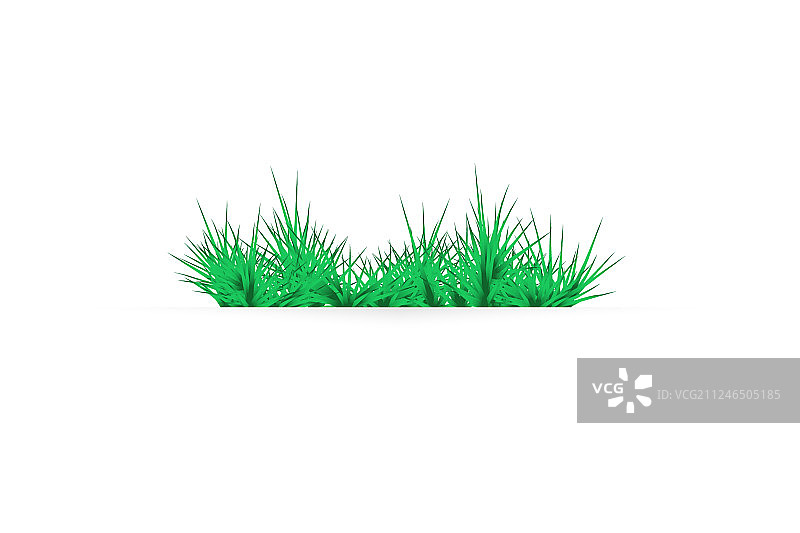白色背景上的绿色草地图片素材