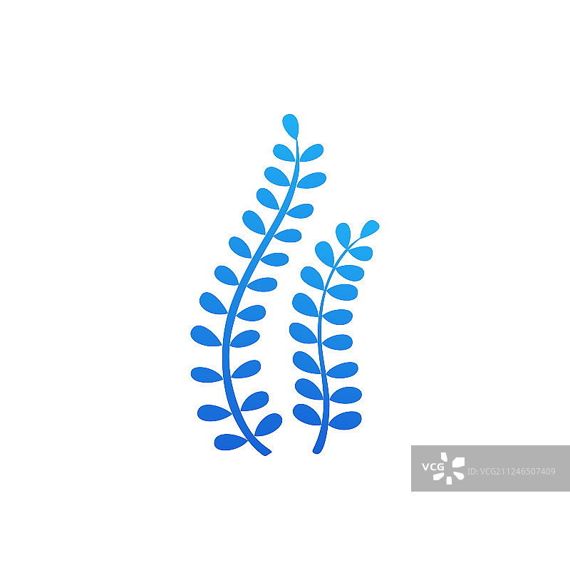 扁平风格水下海藻图片素材