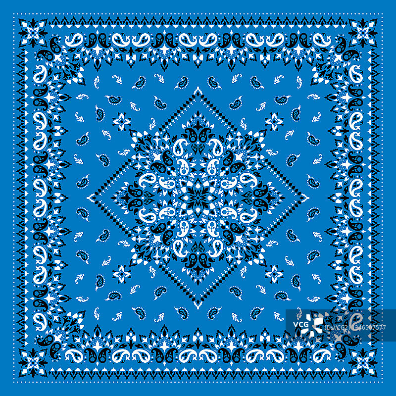 佩斯利花纹印花丝巾图片素材