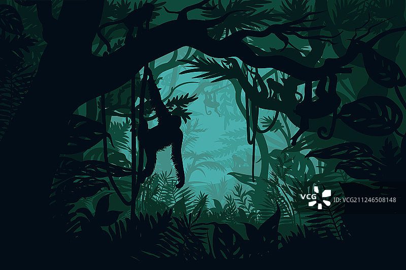 自然丛林景观模板图片素材