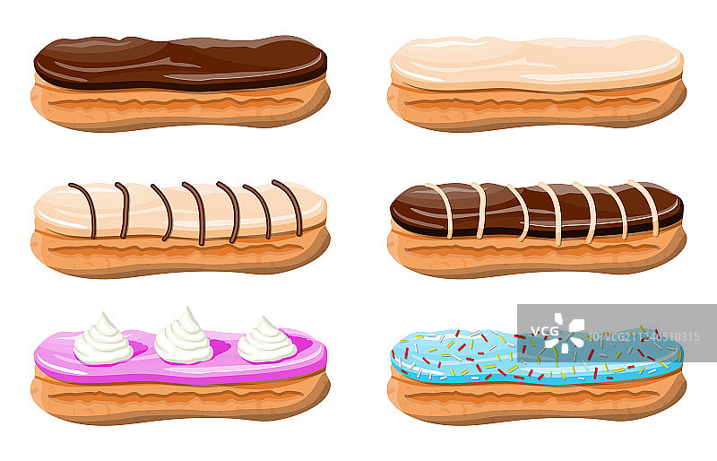 奶油夹心蛋糕套装图片素材