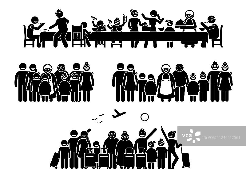 大家庭亲友团聚图片素材