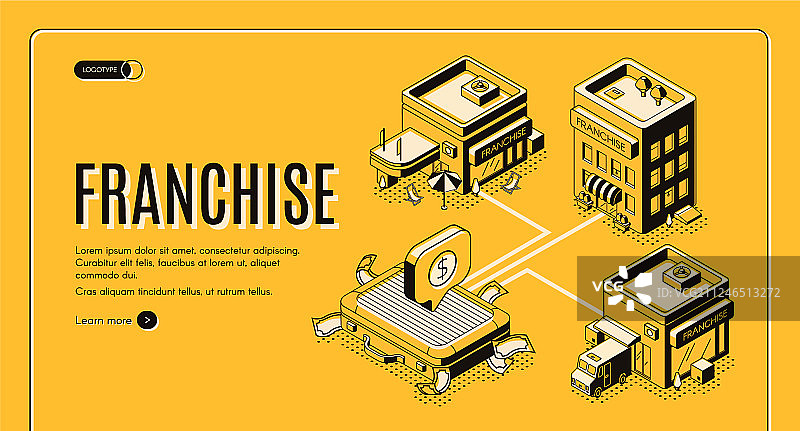 2.5D特许经营业务启动网站图片素材