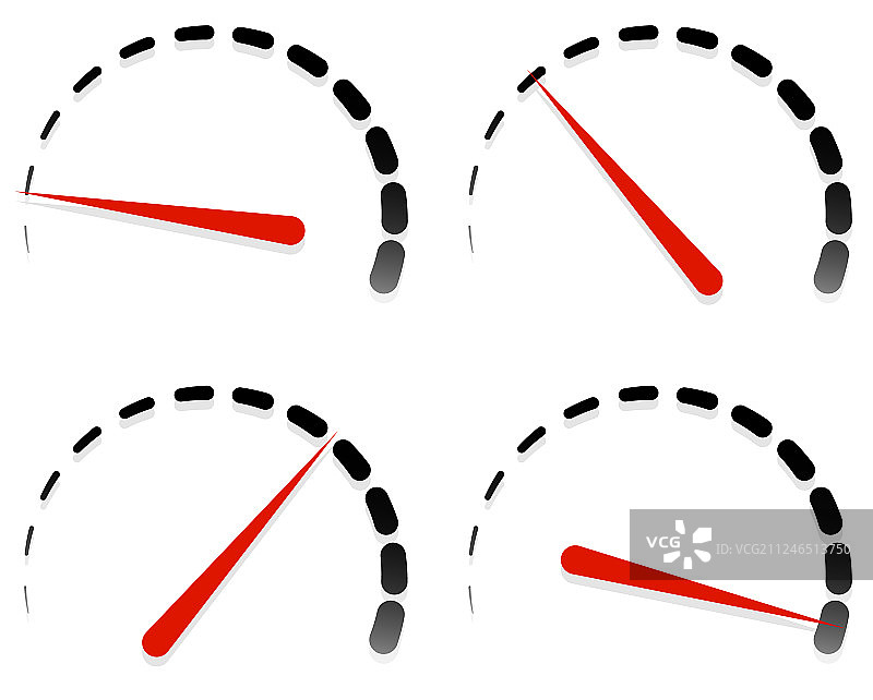 带红色指针和单位的仪表盘模板图片素材