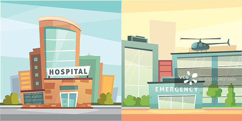 卡通现代医院建筑图片素材