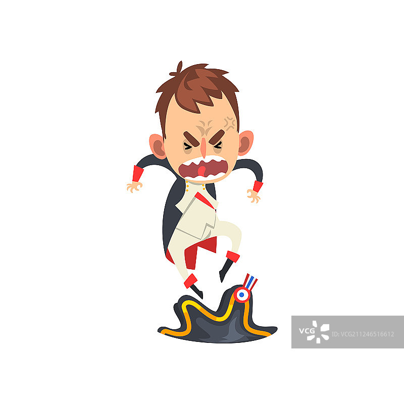 愤怒的拿破仑·波拿巴卡通人物图片素材