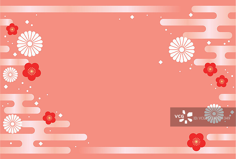 日式无缝新年贺卡模板图片素材