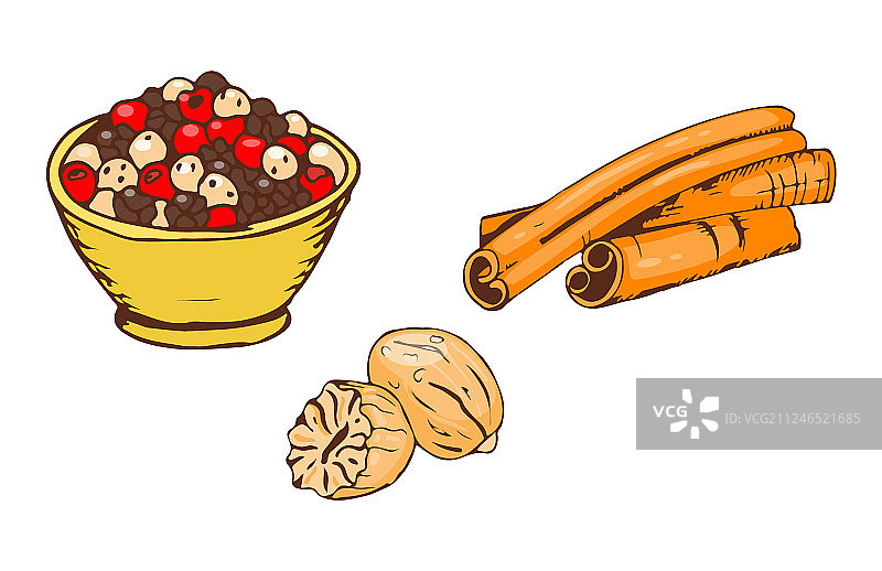 彩色香料调味粉图片素材