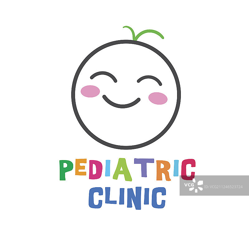 儿科诊所标志上微笑的新生儿图片素材