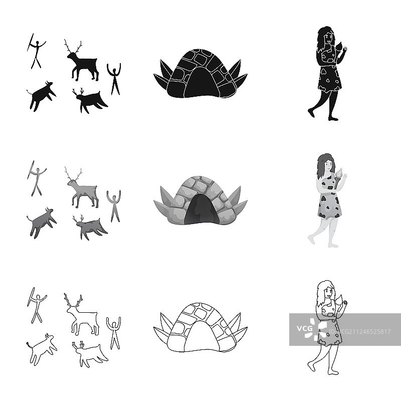 进化和新石器时代标志图片素材