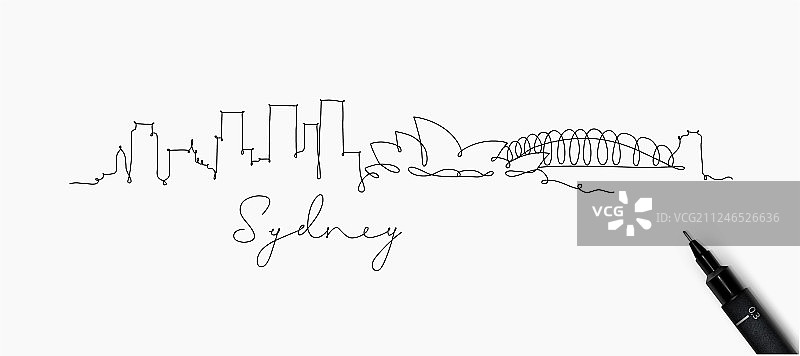钢笔线条剪影：悉尼图片素材