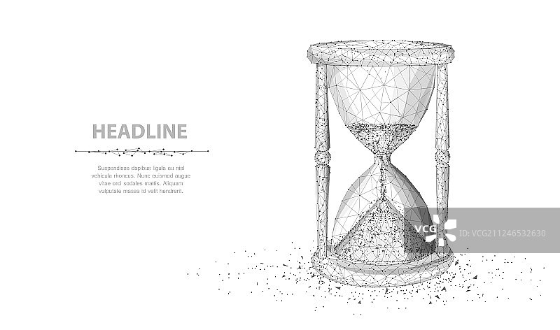 沙漏抽象3D线框锁图片素材