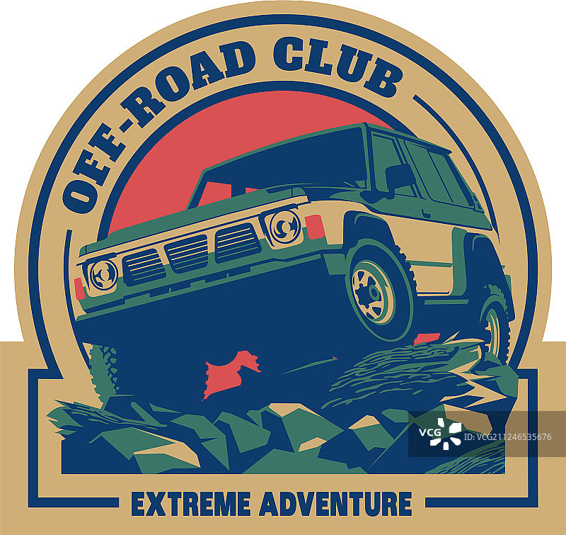 越野车Safari SUV探险标志图片素材