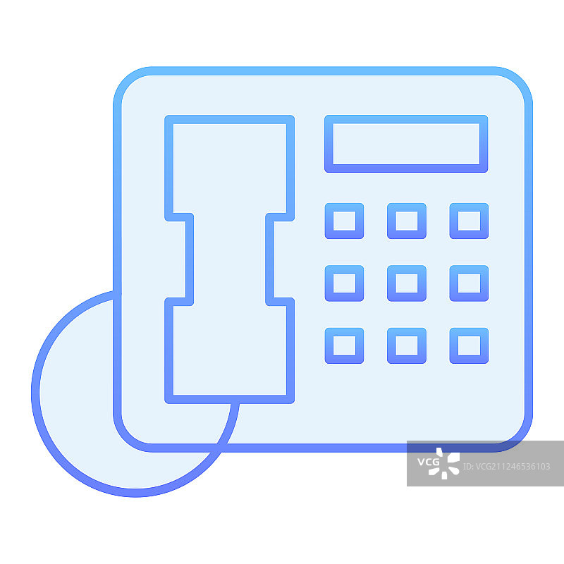 潮流扁平风座机蓝色图标图片素材