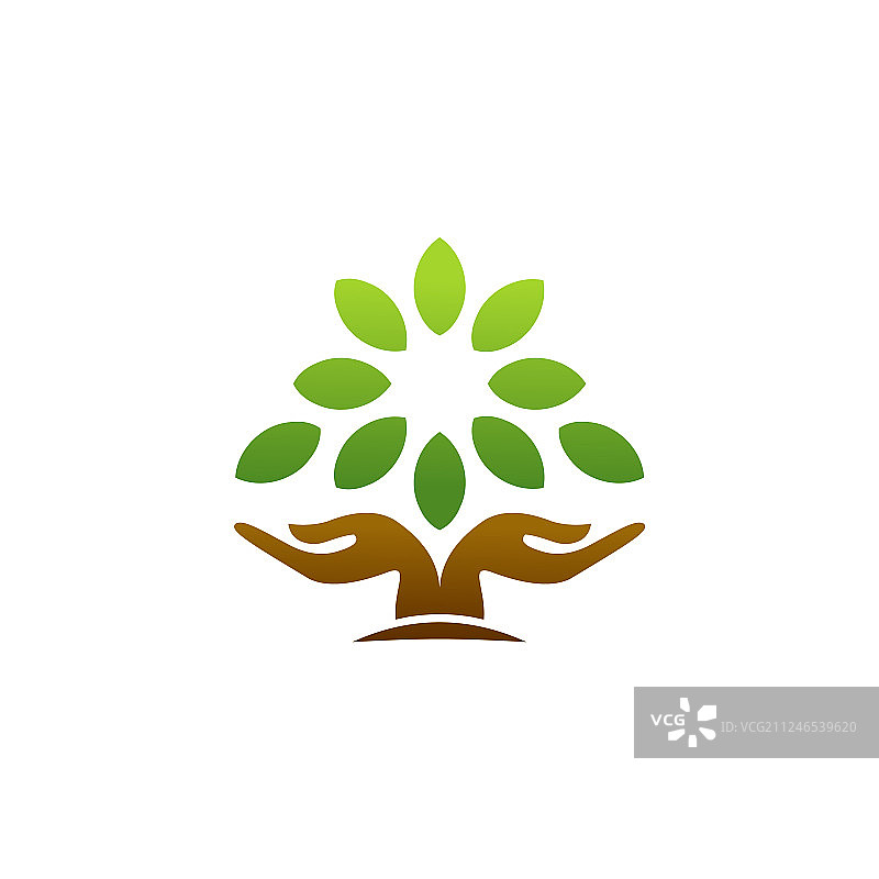 树手健康符号图标标志设计图片素材