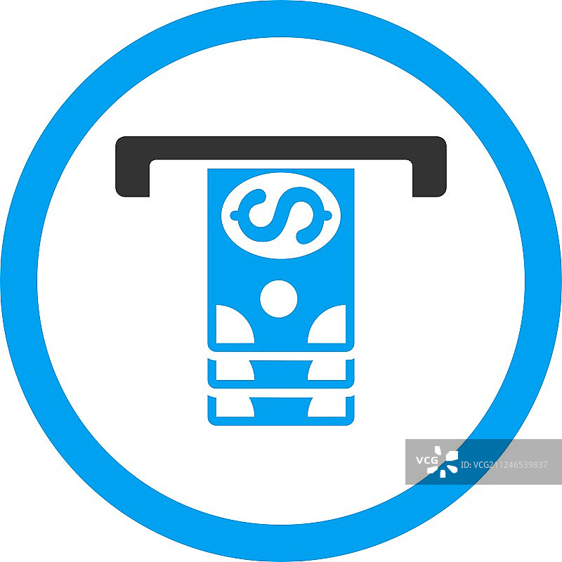 纸币提款圆形图标图片素材