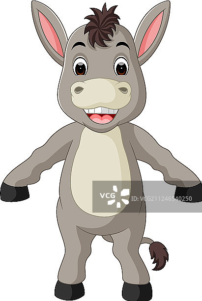 可爱卡通驴子挥手图片素材