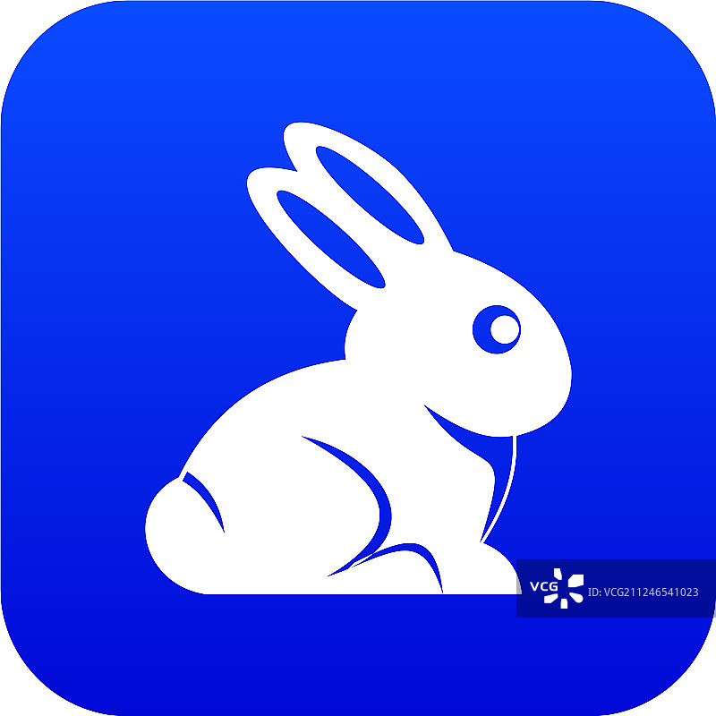 蓝色复活节兔子图标图片素材