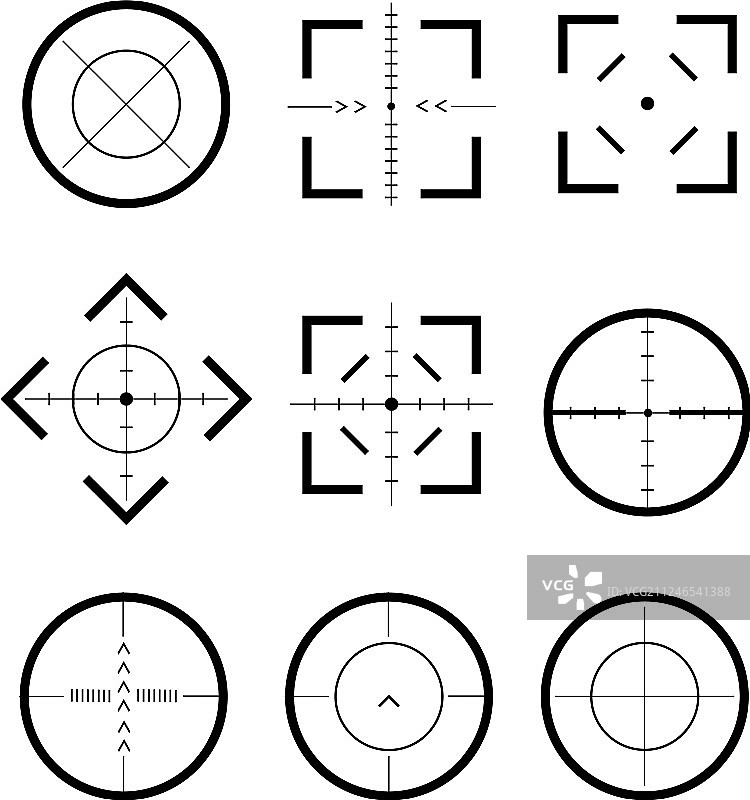 目标和目的地的不同图标集图片素材