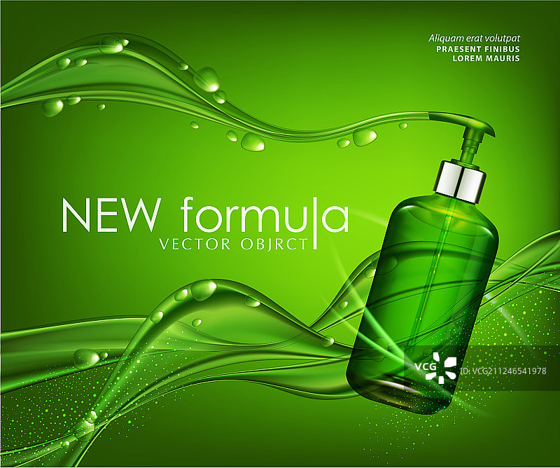 写实3D绿色透明肥皂瓶图片素材