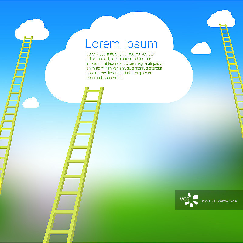 通往云端的阶梯模板图片素材