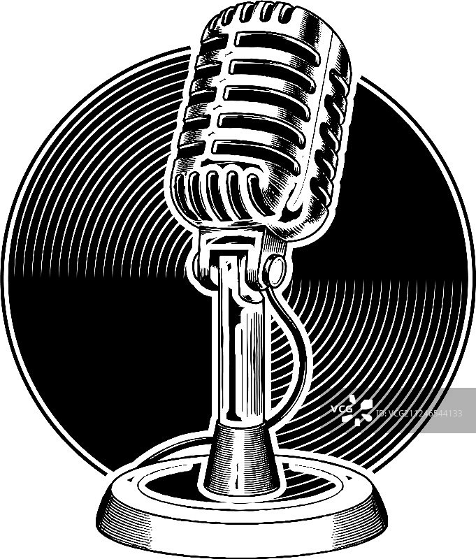 复古麦克风音频录音记录图片素材