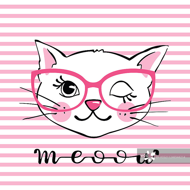 手绘可爱猫咪图片素材