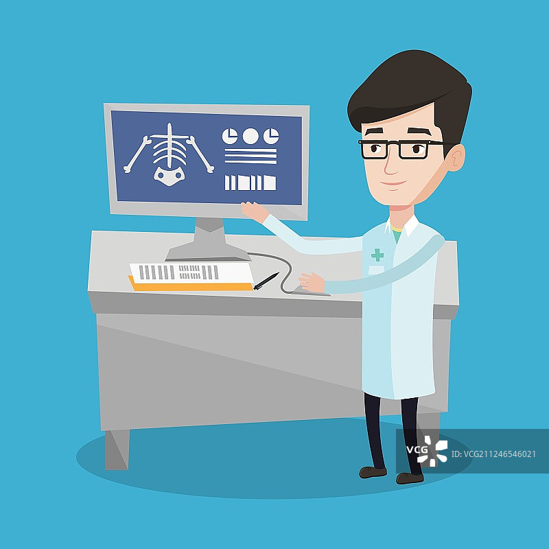 医生检查X光片图片素材