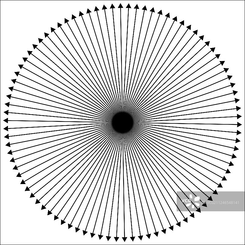 径向 - 从中心向外辐射的线条图片素材