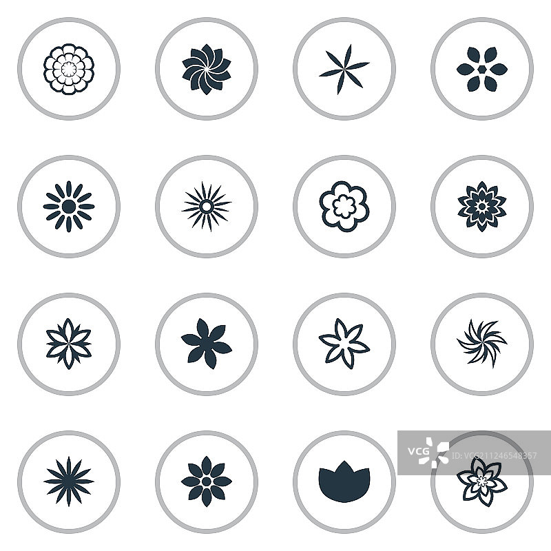 简约花朵图标合集图片素材