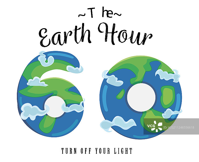 地球一小时贺卡图片素材