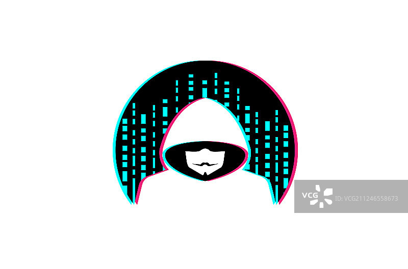 创意隐藏黑客圆圈标志图片素材