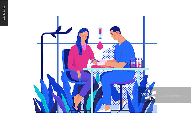 蓝色医疗测试：血液测试图片素材