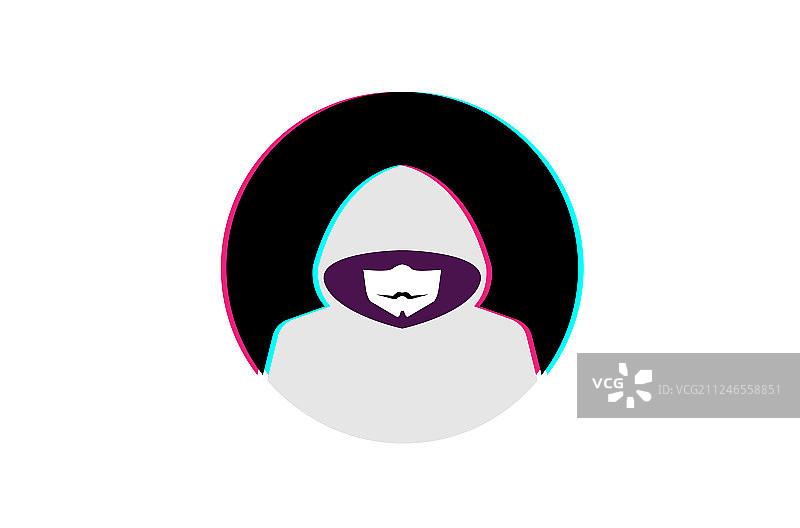 创意隐藏黑客圆圈标志图片素材