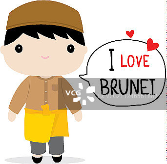 文莱男士民族服饰卡通图片素材