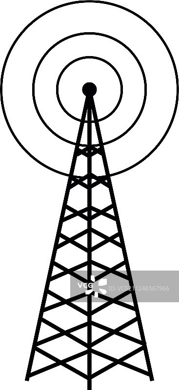 无线网络收音机连接卡通插画图片素材