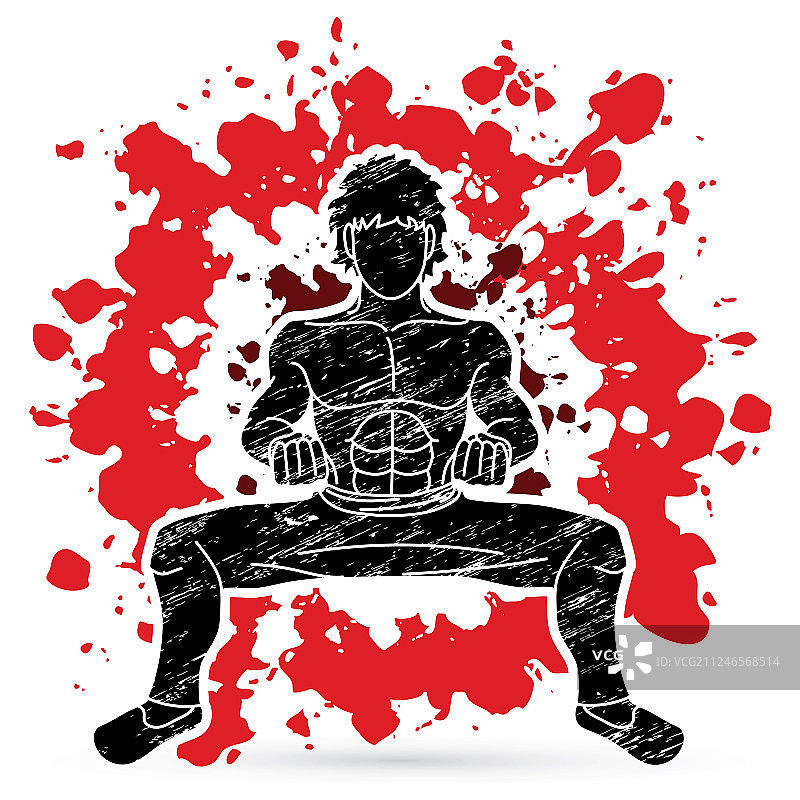 男人摆出功夫格斗姿势图片素材