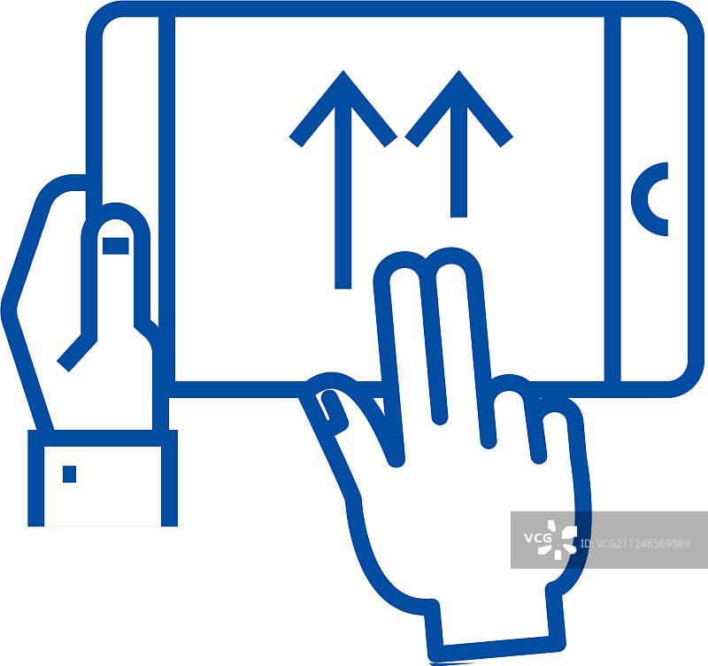 滑动操作手势线条图标概念图片素材