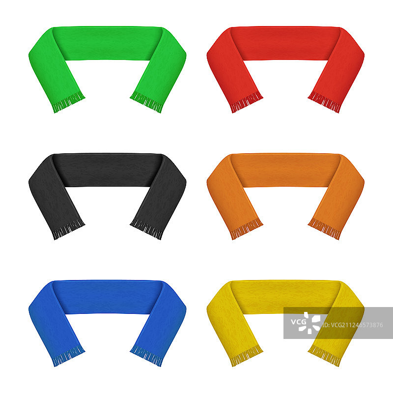 3D逼真足球迷围巾套装图片素材