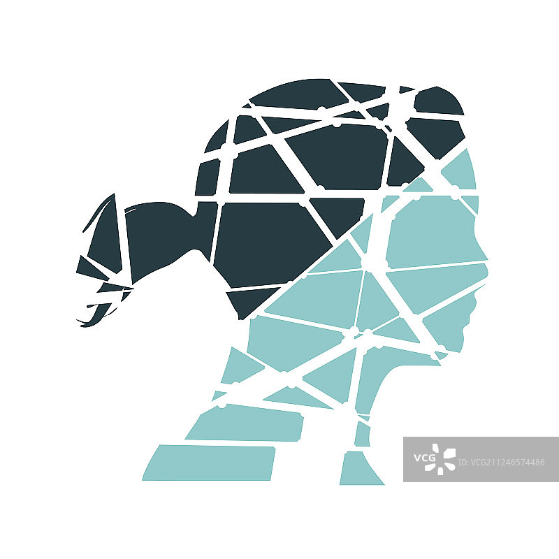 女人头部轮廓剪影图片素材