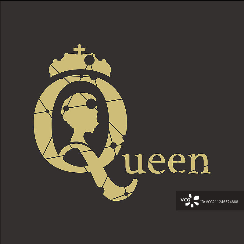 复古女王剪影图片素材