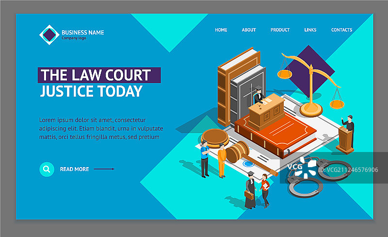 法律公正组合概念落地页图片素材