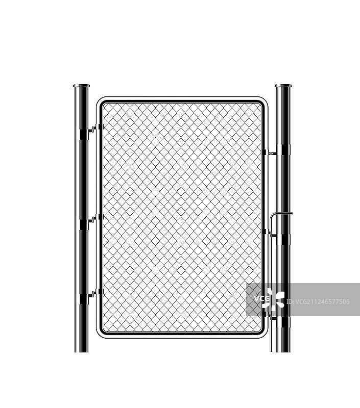 逼真金属网状围栏图片素材