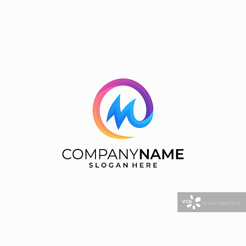 字母M颜色概念设计模板图片素材