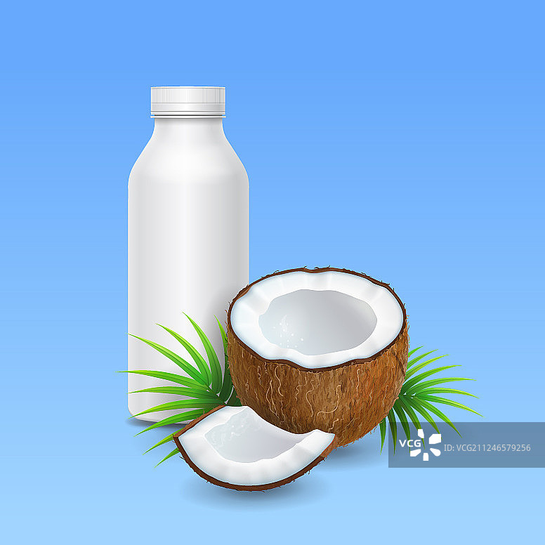 椰奶或酸奶瓶子设计图片素材