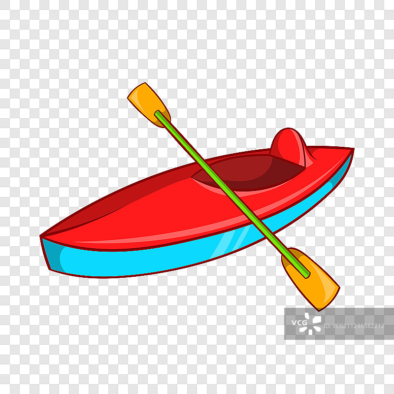皮划艇图标卡通风格图片素材