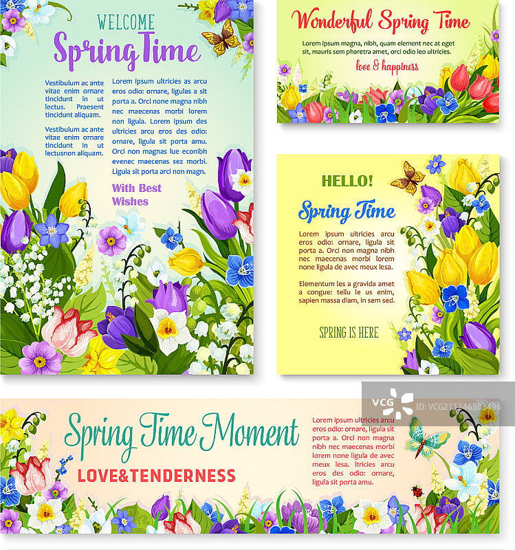 春季假日花卉banner模板图片素材