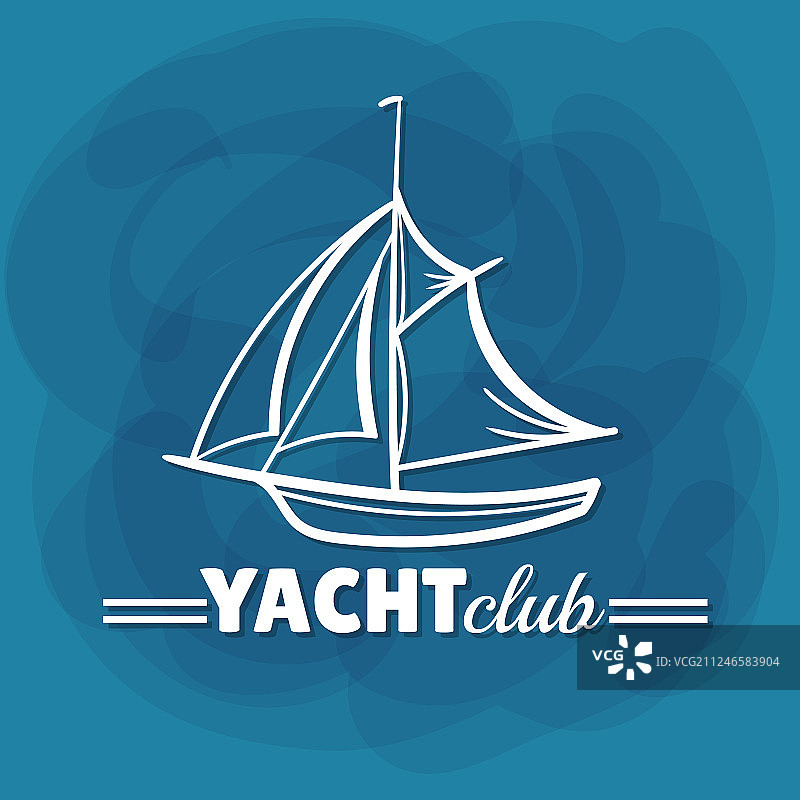 白色字体游艇俱乐部帆船图片素材